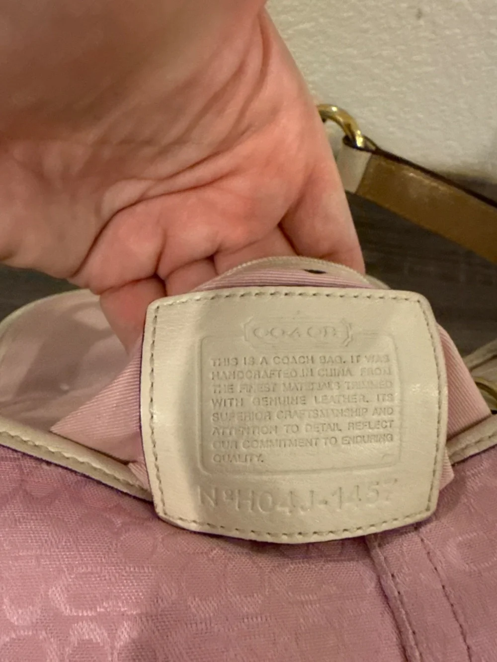 Vintage pink coach purse